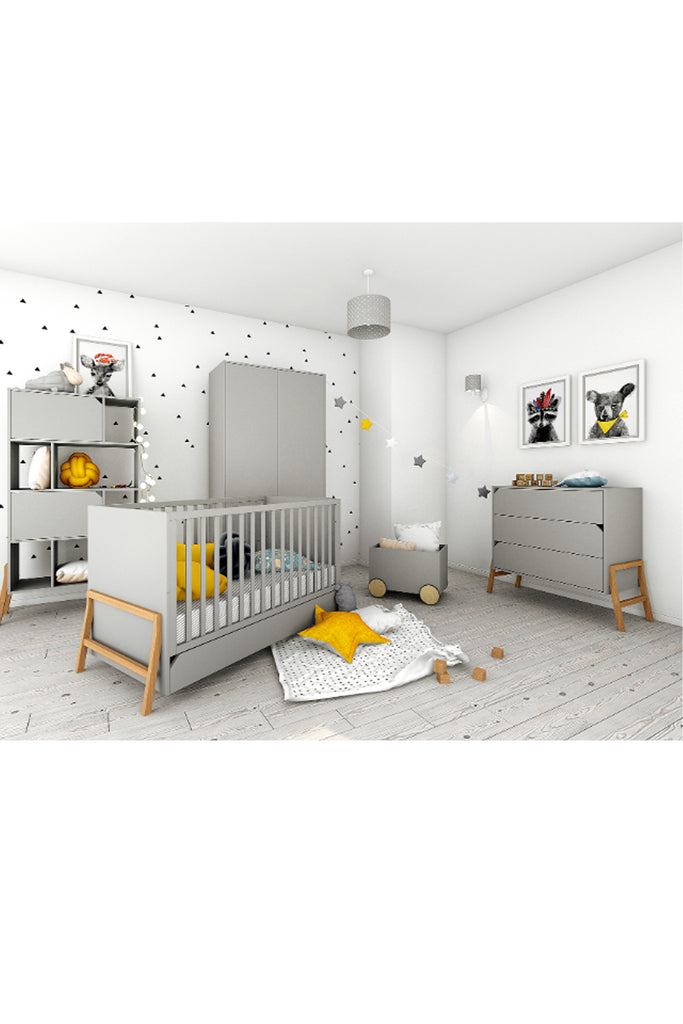Lotta Grey 3 Piece Nursery Furniture Room Set - Beautiful Bambino
