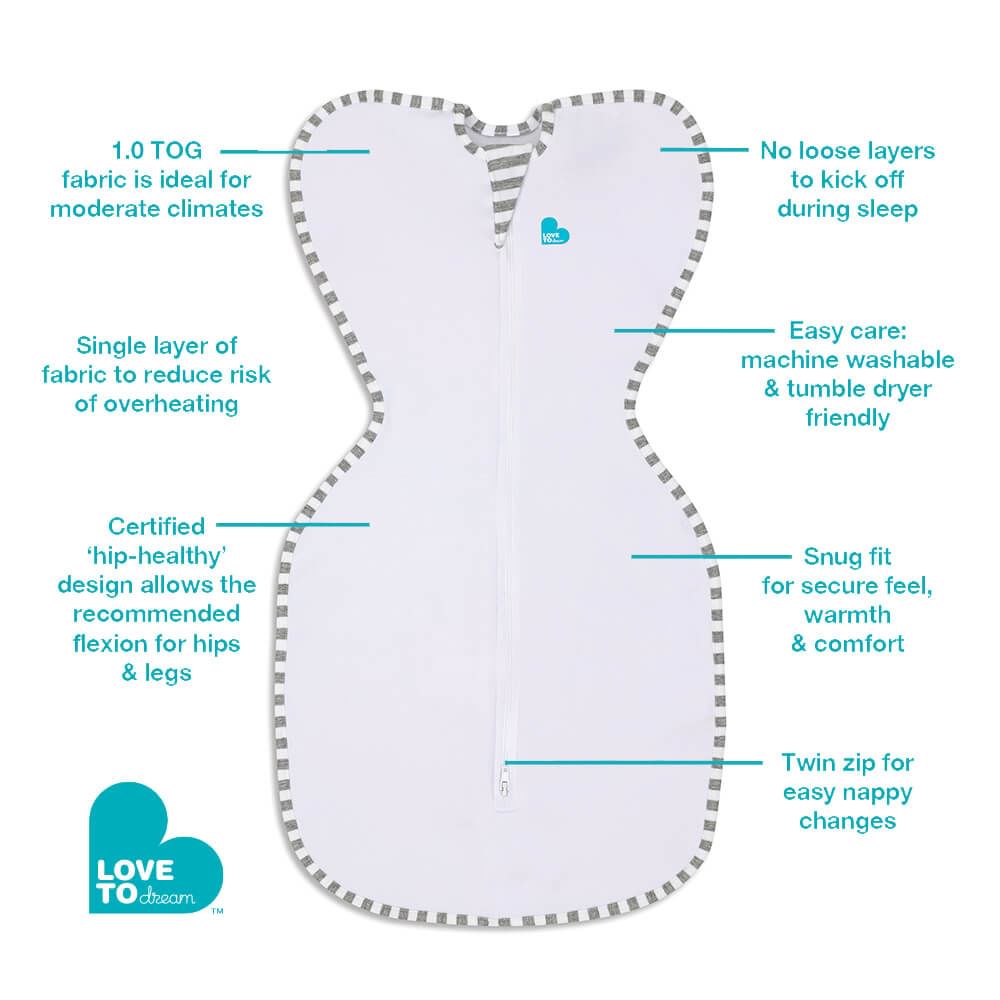 Love to Dream Swaddle Up - 1.0 TOG - White