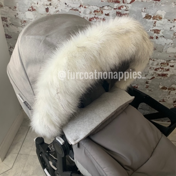 Luxury Pram Hood Fur Trim - Alsatian