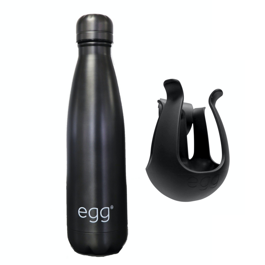 Egg Water Bottle & Cup Holder - Gunmetal