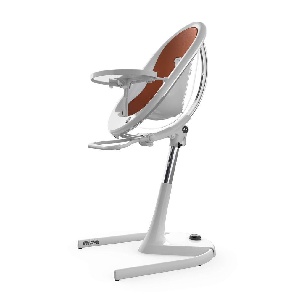 mima moon 3-in-1 Highchair - White & Camel Seat Pod