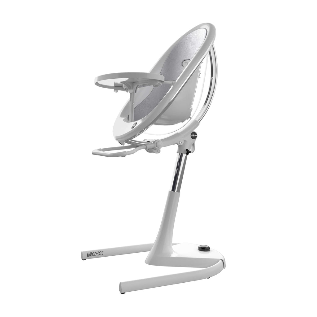 mima moon 3-in-1 Highchair - White & Silver Seat Pod
