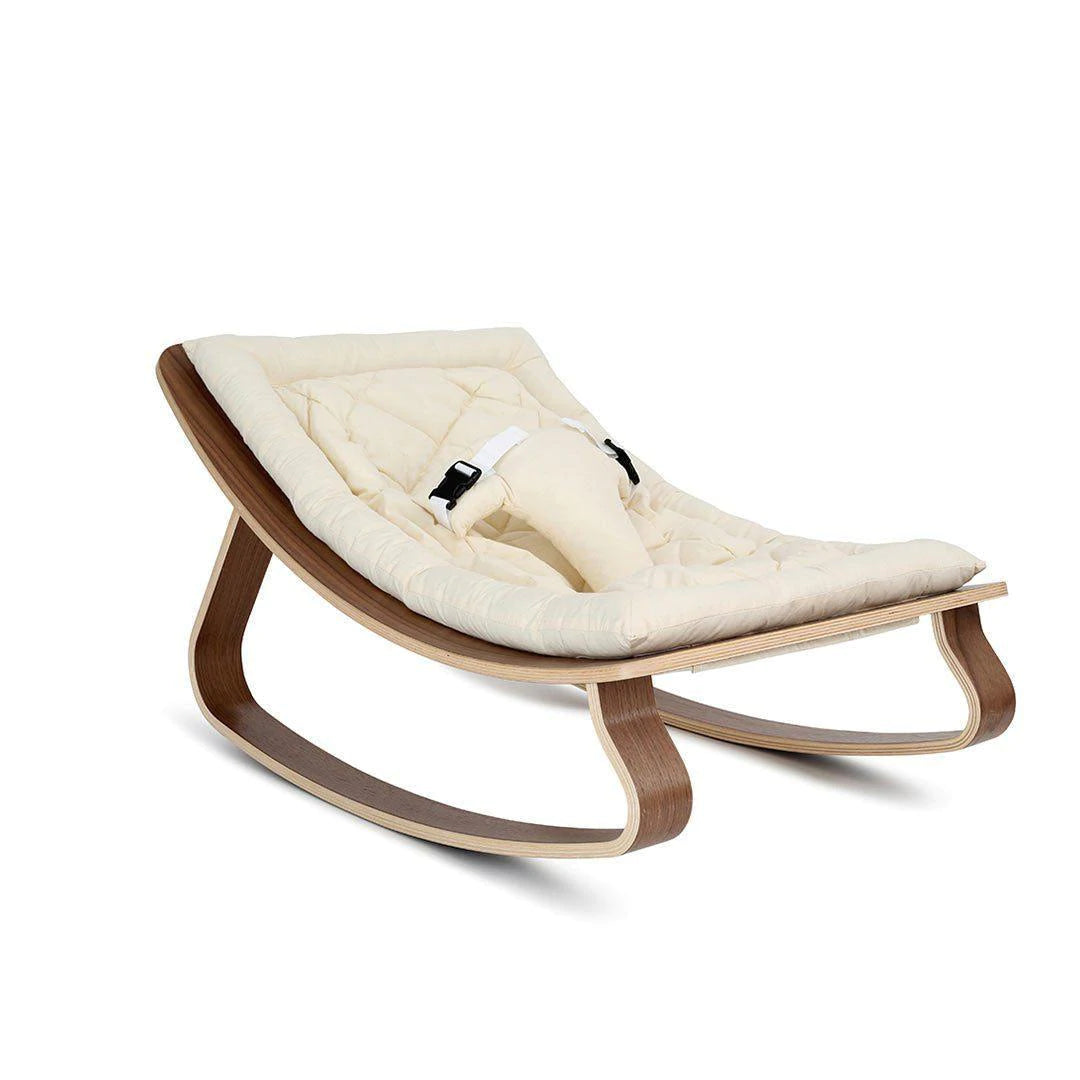 Charlie Crane Levo Baby Rocker Walnut Organic White