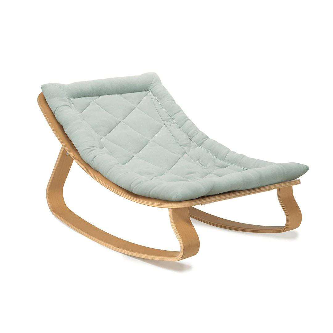 Charlie Crane Levo Baby Rocker Beech Organic Farrow Grey