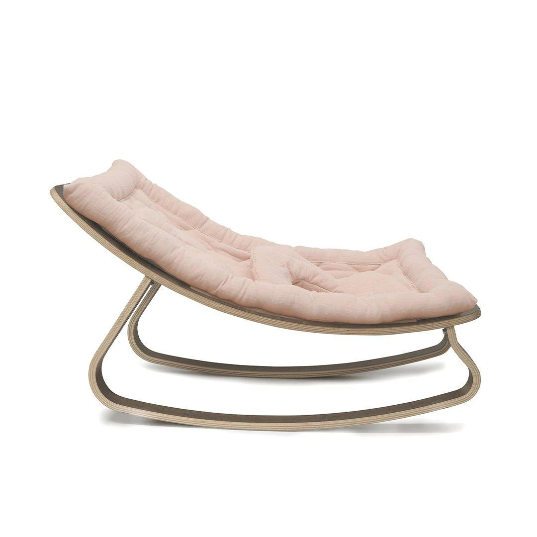 Charlie Crane Levo Baby Rocker Walnut Organic Nude Pink