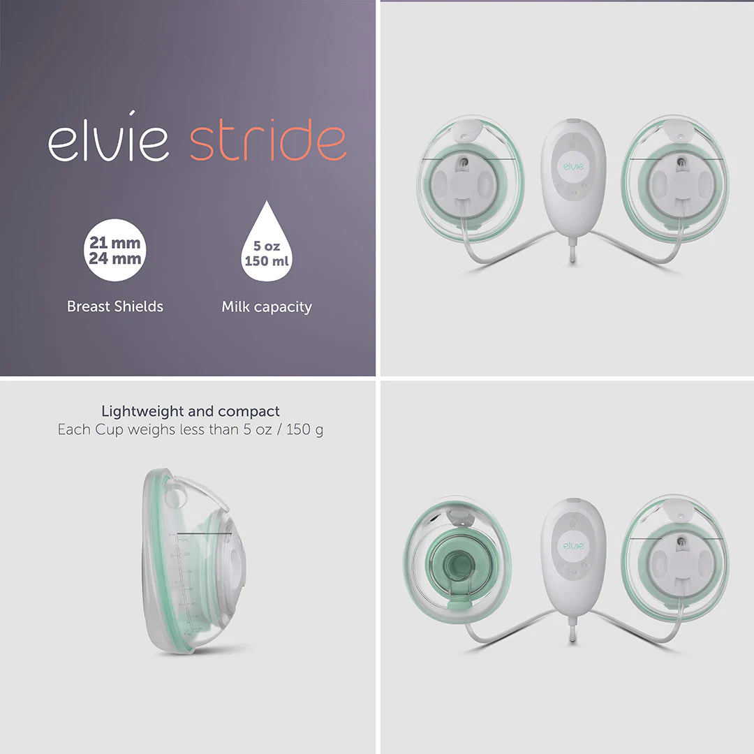 Elvie Stride 5oz Breast Pump Cups | 2 Pack | Dishwasher Safe Food Grade  Silicone BPA Free | Includes 2 Cup Fronts, 2 Cup Seals, 2 Stoppers