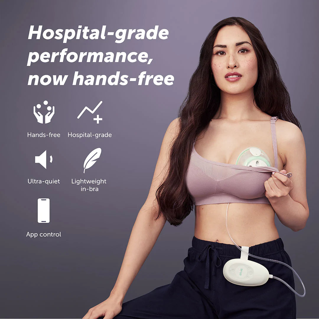 Elvie Stride Hospital-Grade App-Controlled Breast Pump , Hands-Free  Wearable Ultra-Quiet Electric Breast Pump with 2-Modes 10-Settings & 5oz  Capacity per Cup, White 