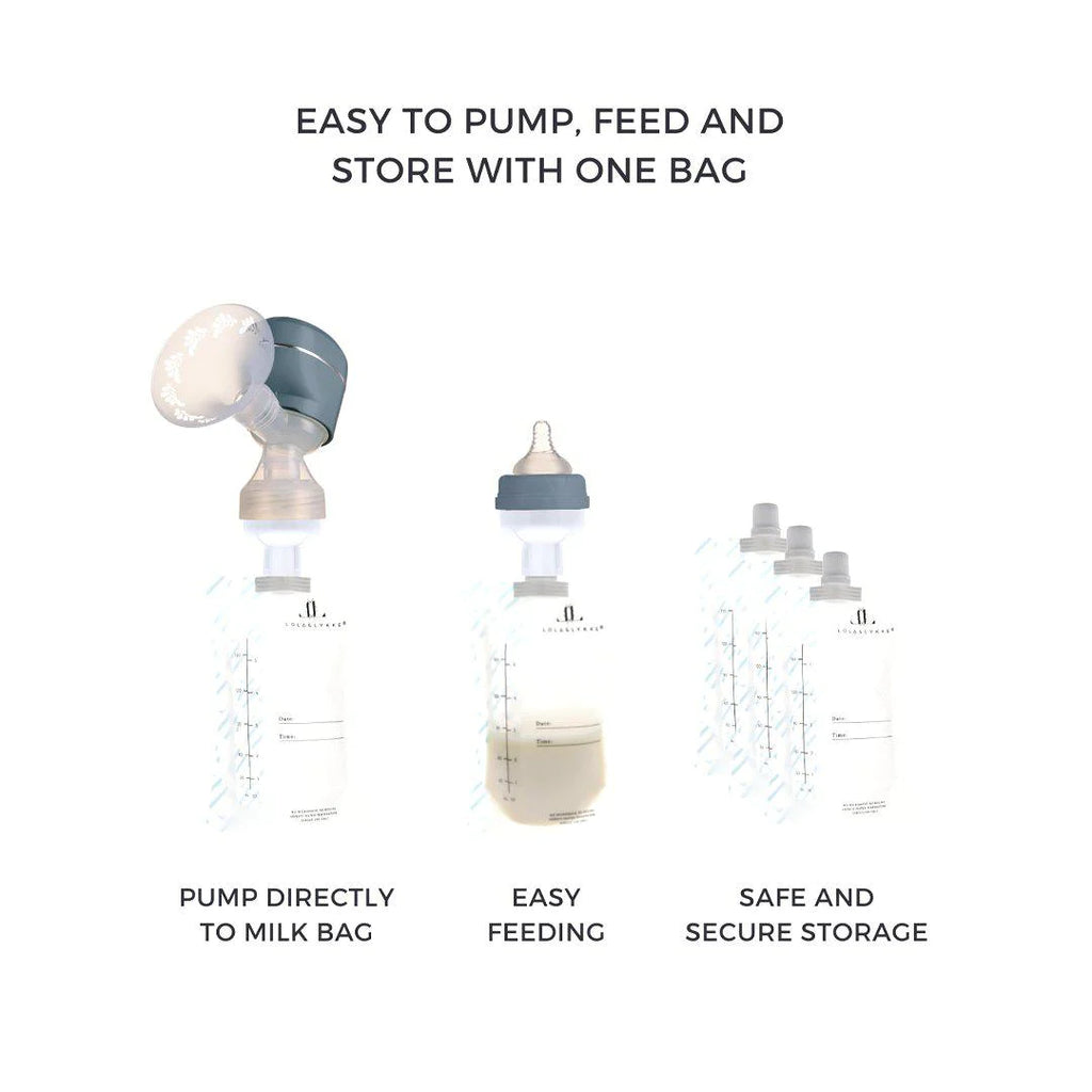 Lola&Lykke Milk Storage Bags - 10 Pack + Adapter