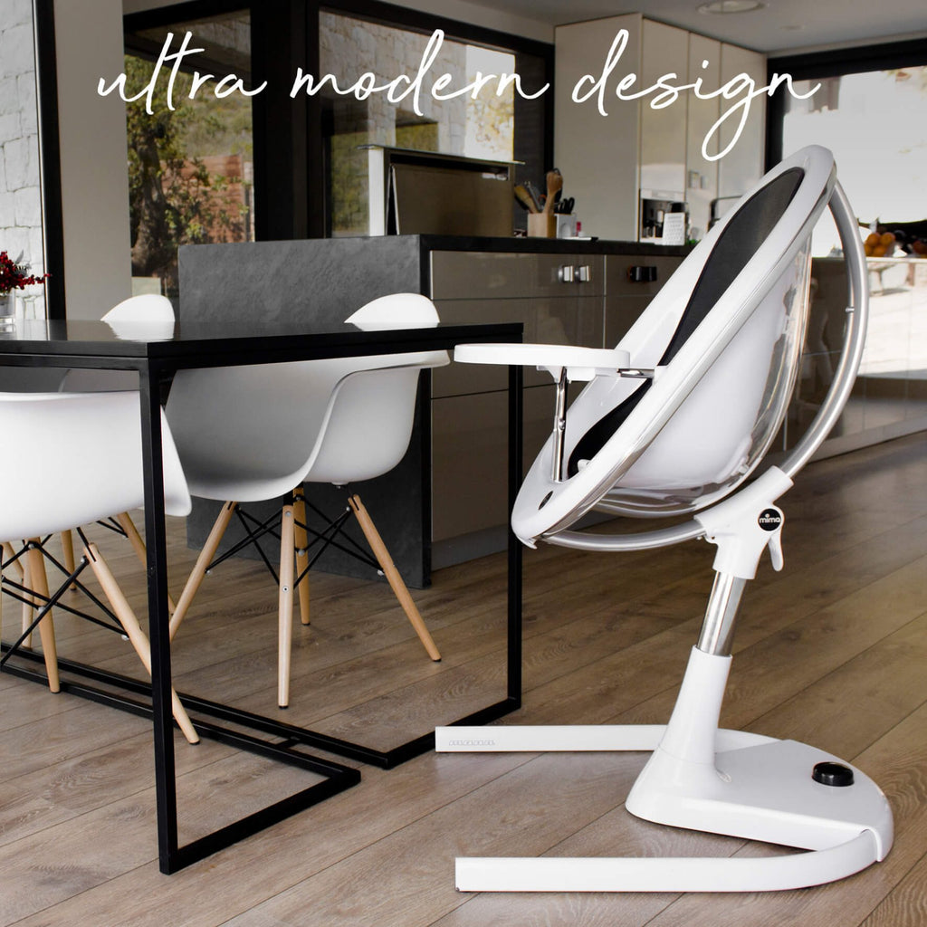 mima moon 3-in-1 Highchair - Black & Champagne Seat Pod