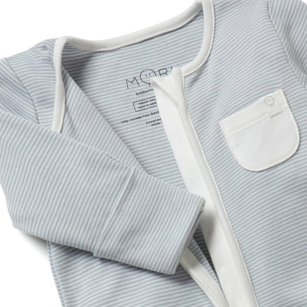 MORI Clever Zip Sleepsuit - Blue Stripe