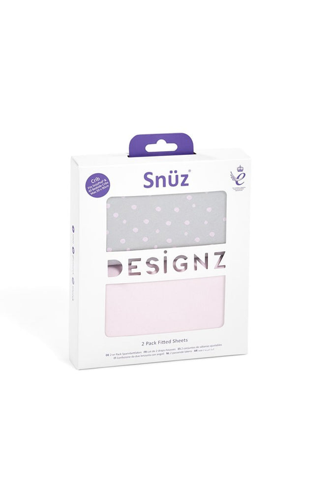 Snüz Crib 2 Pack Fitted Sheets - Rose Spot - Beautiful Bambino