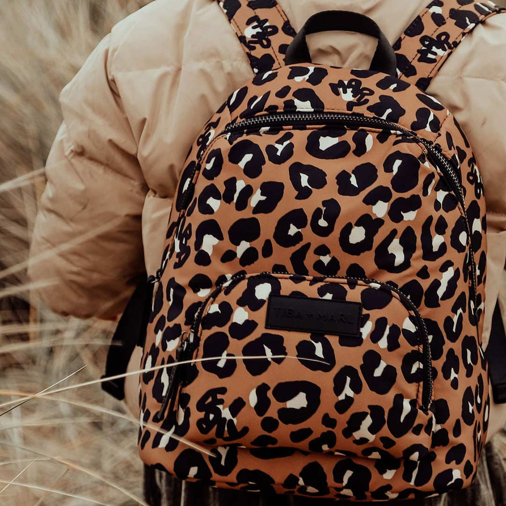 Tiba + Marl Mini Elwood Kids Backpack - Rust/Leopard